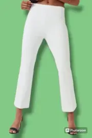 SPANX Pants Women White On the Go Kick Flare Size L New
