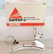 SUNTOUR SUPERBE FRONT DERAILLEUR WITH 28.6 CLAMP SILVER (NOS) MADE IN JAPAN