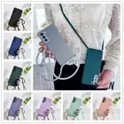 Phone Case For Samsung S25 S24 S23 Ultra S22 S21 A56 A16 Lanyard Silicone Cover