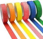 OWLKELA Colored Masking Tape 14.63 m Per Roll, 6 Rolls Rainbow Colors Painting Tape, Painters Tape, Craft Tape, Labeling Tape, Paper Tape for Bullet Journals, Party Decorations, DIY Craft