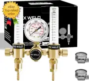 Dual Output Argon Regulator Flow Meter Mig Tig 0-60CFH CGA580 Inlet 5/"8 UNF-18R