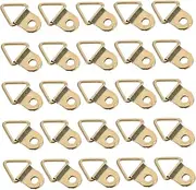 SHOWERORO 100pcs Picture Hanging Hooks Picture Hangers Triangle Frame Adapter Decorative Hook Oil Painting Hanging Hooks Small Painting Hooks Wall Hanging Nails Golden Bimetal