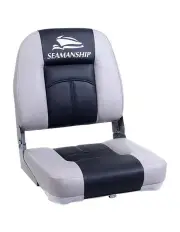 Seamanship 2X Folding Boat Seats Low Back 10cm Padding in Charcoal