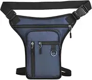 Motor Handlebar Bag Men Drop Leg Bag Waist Bag for Men Fanny Pack Phone Purse Motorcycle Riding Shoulder Cross Bags Motorbike Travel Bag(Blue)