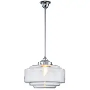 Chrome Rod Pendants Lights Clear Glass Retro Brass Moulins Lighting Art Deco Inspirations