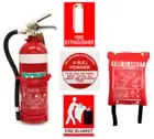 Fire Extinguisher 2kg ABE Powder & 1.2 x 1.8 Meter Fire Blanket Caravan House