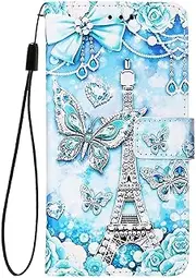 WOWUDI for iPhone SE4 Case, PU Leather Phone Flip Wallet Silicone Protective Painted Marble[Tripod Function] Phone Case-TTHD