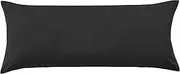 LINENOVA Luxury Cotton Body Pillowcaes - 1 Piece - Envelope Closure Soft and Breathable Pillowcases Set- 48x150cm-Black