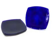 Orion Mexican Glassware Fused Glass Plates Serena Solid Cobalt 10" - Set of 6
