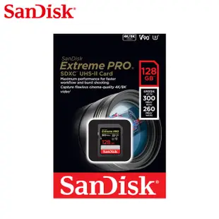 SanDisk Extreme PRO 128G SDXC 記憶卡 UHS-II V90 (SD-SDXDK-128G)