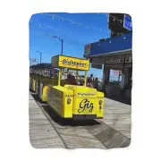 Wildwood NJ Tram Car Sherpa Fleece Blanket Throw