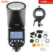 Godox V1-N V1N 2.4G TTL Round Head Flash Speedlite For Nikon + AK-R1+ S2 Bracket