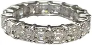 [HEARTS AND YOU] 6ct Asscher Cut Moissanite Wedding Ring Band Iced Full Eternity White Gold Plated