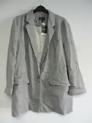 Topshop Grey Blazer Size UK 14 rrp £58 DH009 XX 06