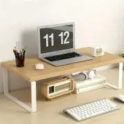 SOGA 50cm Wood Computer Monitor Elevated Stand Desktop Support Station Rack