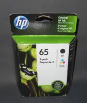 HP 65 Black/Tri-color Original Ink Cartridges - Exp. August 2023
