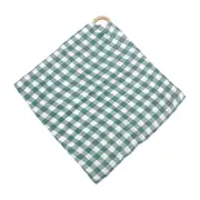 Annabel Trends Muslin Security Blanket Baby Blankie 32x32cm Gingham Olive