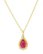 Gurhan 18 & 24K Yellow Gold Muse Pink Tourmaline Pendant Necklace, 16-18