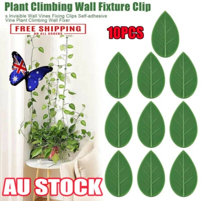 10 Pcs Leaf Shape Plant Climbing Wall Clip Sticky Hook Vines Fixing Clip HoldHG