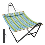 Double Quilted Fabric Hammock for Two with Stand, Supports 218kg
