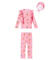 [Jellymallow] Jellymallow Strawberry ruffled swimsuit and cap set Y 10/11 pink