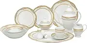 Lorenzo Import Isabella 57-Piece Wavy Porcelain Dinnerware Set