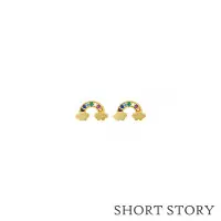 在飛比找Yahoo奇摩購物中心優惠-Short Story 繽紛彩紅鍍14K金耳環