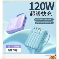 在飛比找蝦皮購物優惠-行動電源 120W 迷你充電寶 20000毫安培 超級閃充 