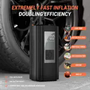 1000A Car Jump Starter Power Bank Portable LED SUP Inflation Pump w/Storage Bag