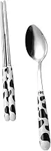Cabilock Cute Boys and Girls Tableware Set Stainless Steel Spoon Chopsticks Household Spoon Kit