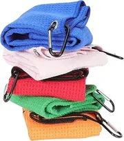 KOMBIUDA 5 Pack Golfing Towels Microfiber Cleaning Towels for Balls Compact Comfortable for Sports