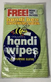Vintage 1980’s Colgate's Handi Wipes W/Handi Bee Coloring Book New! RARE TV PROP