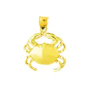 14K Gold 17MM Crab Charm