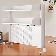 Pegboard Desk Extender with Privacy Panel Clamp On Shelf for Computer and Gaming Desk Office Accessories Desktop Shelving System 23.6in/31.4in/39.3in AL60cm