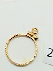 24C479 bb5 14K Gold Screw-Top Diamond-Cut Coin Bezel fits 1/10 Eagle or Kruger