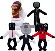 5pcs Skibidi Toilet Cartoon Plush Dolls - Cute Soft Characters for Kids