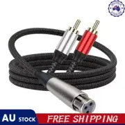 XLR To 2 RCA Y Splitter Cable Audio Cable Adapter (2M XLR Female To 2Rca)