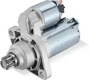 SYKRSS 17970 New Starter Motor Compatible with Volkswagen CC Golf Jetta Tiguan, 12V 1.1KM 10 Teeth Starter Compatible with Audi A3 TT, Fit for 0-001-121-402 0-001-121-403 02M911021B 02M911023G 111909