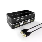 KVM HDMI USB Switch USB Switch 4K HDMI Switcher Box 2 in 1 Out for 2 Computers S