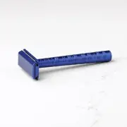HS Henson Shaving Al13 Aluminum Razor In Steel Blue Brand New