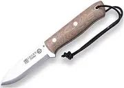Survival Knife Joker Nórdico CM119, with Brown Leather Sheath, micarta Handle Brown Canvas, 10 cm Böhler K720 Carbon Steel Blade, Tool for Fishing, Hiking, Camping and Hiking