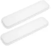 Vaguelly 2Pcs Portable Travel Utensil Case with Lid Clear Tableware Storage Box for Chopsticks Spoon Fork Camping Picnic Office Collapsible Design for