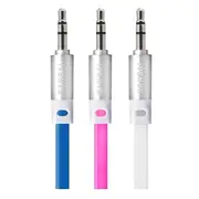 Sansai 3.5mm Flat Stereo iPhone Audio Cable Portable Speaker AV Receiver 1.5m