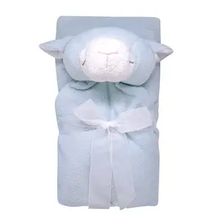 美國 Angel Dear 大頭動物嬰兒毛毯禮盒版 (藍色小羊)