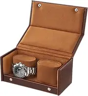 ProCase Watch Travel Case for Men & Women, 2 Slot Travel Watch Case with Soft Velvet Lining, Shockproof Mens Watches Box Organizer for Birthday Valentines Father's Christmas -Chocolate