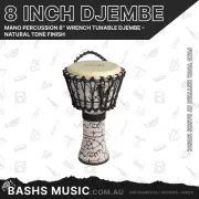 MANO PERCUSSION 8″ Wrench Tunable Djembe – Natural Tone Finish