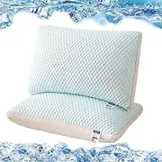 Down Alternative Cooling Pillows for Hot Sleepers, Hotel Quality Fluffy Soft Pillow Core Breathable Summer Bed Pillow Queen Size(Blue,0.9kg)