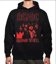 AC/DC Highway to Hell R Rock Band HOODIES BLACK MEN's SIZES