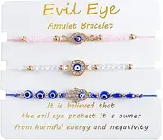 [BONITTER] 12 Pcs Evil Eye Bracelet Butterfly Adjustable Red Rope knot Bracelet Buckle Cross Elephant Turtle Boho Hand Hand-Woven Lucky Anklet for Mom Girl jewelry
