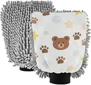Cartoon Cute Brown Bear Car Wash Mit Scratch Free Car Washing Glove Car Cleaning Wash